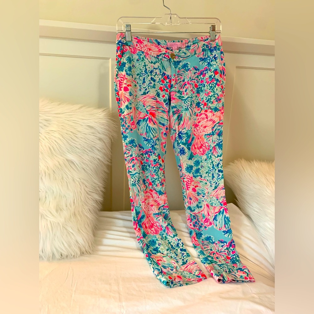 Lily Pulitzer multicolored floral pants.